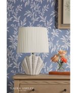 Laura Ashley Shell Table Lamp White Ceramic & Satin Chrome With Shade - Image 5