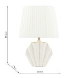 Laura Ashley Shell Table Lamp White Ceramic & Satin Chrome With Shade - Image 6