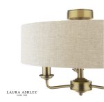 Laura Ashley Sorrento 3lt Semi-Flush Matt Antique Brass With Natural Shade - Image 2