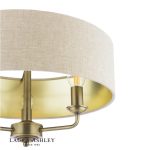 Laura Ashley Sorrento 3lt Semi-Flush Matt Antique Brass With Natural Shade - Image 3