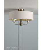 Laura Ashley Sorrento 3lt Semi-Flush Matt Antique Brass With Natural Shade - Image 5