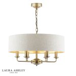 Laura Ashley Sorrento 6lt Shadelier Matt Antique Brass With Natural Shade