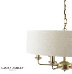 Laura Ashley Sorrento 6lt Shadelier Matt Antique Brass With Natural Shade - Image 2