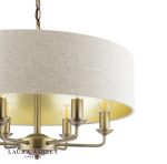Laura Ashley Sorrento 6lt Shadelier Matt Antique Brass With Natural Shade - Image 3