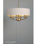 Laura Ashley Sorrento 6lt Shadelier Matt Antique Brass With Natural Shade - Image 4