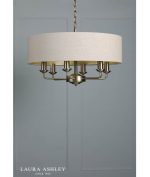Laura Ashley Sorrento 6lt Shadelier Matt Antique Brass With Natural Shade - Image 5