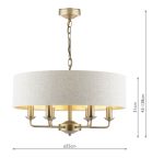 Laura Ashley Sorrento 6lt Shadelier Matt Antique Brass With Natural Shade - Image 6
