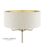 Laura Ashley Sorrento 3lt Floor Lamp Matt Antique Brass With Natural Shade - Image 2