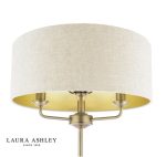Laura Ashley Sorrento 3lt Floor Lamp Matt Antique Brass With Natural Shade - Image 3