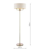Laura Ashley Sorrento 3lt Floor Lamp Matt Antique Brass With Natural Shade - Image 7