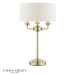 Laura Ashley Sorrento 3lt Table Lamp Matt Antique Brass With Natural Shade - Image 2