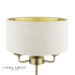 Laura Ashley Sorrento 3lt Table Lamp Matt Antique Brass With Natural Shade - Image 3