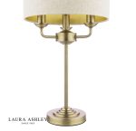 Laura Ashley Sorrento 3lt Table Lamp Matt Antique Brass With Natural Shade - Image 4