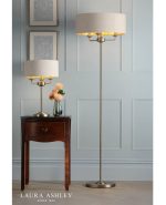 Laura Ashley Sorrento 3lt Table Lamp Matt Antique Brass With Natural Shade - Image 7