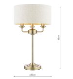 Laura Ashley Sorrento 3lt Table Lamp Matt Antique Brass With Natural Shade - Image 8