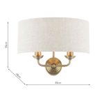 Laura Ashley Sorrento 2lt Wall Light Matt Antique Brass With Natural Shade - Image 6