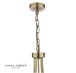 Laura Ashley Southwell 5lt Armed Pendant Antique Brass & Opal Glass - Image 4
