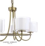 Laura Ashley Southwell 5lt Armed Pendant Antique Brass & Opal Glass - Image 3