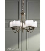 Laura Ashley Southwell 5lt Armed Pendant Antique Brass & Opal Glass - Image 5