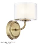 Laura Ashley Southwell Wall Light Antique Brass & Opal Glass