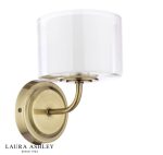 Laura Ashley Southwell Wall Light Antique Brass & Opal Glass - Image 3