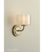 Laura Ashley Southwell Wall Light Antique Brass & Opal Glass - Image 4