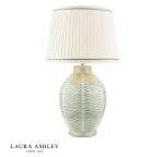Laura Ashley Stannard Table Lamp Green Ceramic & Polished Chrome With Shade