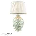 Laura Ashley Stannard Table Lamp Green Ceramic & Polished Chrome With Shade