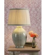 Laura Ashley Stannard Table Lamp Green Ceramic & Polished Chrome With Shade - Image 4