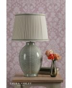 Laura Ashley Stannard Table Lamp Green Ceramic & Polished Chrome With Shade - Image 5