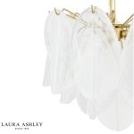 Laura Ashley Stannington 4lt Pendant Matt Antique Brass & White Glass - Image 2