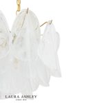 Laura Ashley Stannington 4lt Pendant Matt Antique Brass & White Glass - Image 3