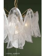 Laura Ashley Stannington 4lt Pendant Matt Antique Brass & White Glass - Image 6