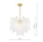 Laura Ashley Stannington 4lt Pendant Matt Antique Brass & White Glass - Image 8