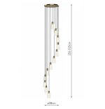 Valora 12lt Cluster Pendant Antique Bronze & Ribbed Glass - Image 2