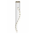 Valora 12lt Cluster Pendant Antique Bronze & Ribbed Glass
