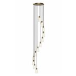 Valora 12lt Cluster Pendant Antique Bronze & Ribbed Glass