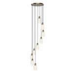 Valora 9lt Cluster Pendant Antique Bronze & Ribbed Glass