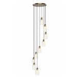 Valora 9lt Cluster Pendant Antique Bronze & Ribbed Glass