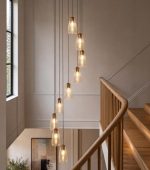 Valora 9lt Cluster Pendant Antique Bronze & Ribbed Glass - Image 2