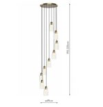 Valora 9lt Cluster Pendant Antique Bronze & Ribbed Glass - Image 5