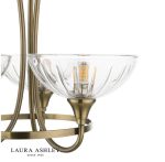 Laura Ashley Wellham 3lt Semi-Flush Antique Brass & Ribbed Glass - Image 3