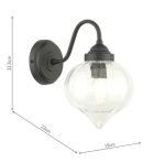 Laura Ashley Whitham Wall Light Matt Black & Ribbed Glass - Image 6