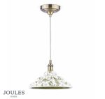 Joules Audley Pendant Green Ceramic & Matt Antique Brass - Image 2
