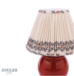 Joules Wentworth Table Lamp Red Ceramic & Matt Antique Brass With Shade - Image 2