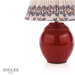 Joules Wentworth Table Lamp Red Ceramic & Matt Antique Brass With Shade - Image 3