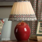 Joules Wentworth Table Lamp Red Ceramic & Matt Antique Brass With Shade - Image 4