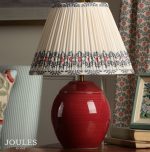 Joules Wentworth Table Lamp Red Ceramic & Matt Antique Brass With Shade - Image 5