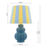Joules Whitby Table Lamp Matt Blue With Shade - Image 6