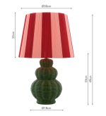 Joules Whitby Table Lamp Matt Green With Shade - Image 6